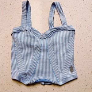 Free People Blue Striped Tank
